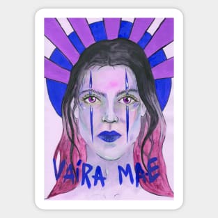 Colorful halo girl Sticker